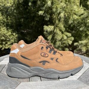 Propet Stability Walking Shoe FTS Mens Size 11 Brown Nubuck Sneakers Leather